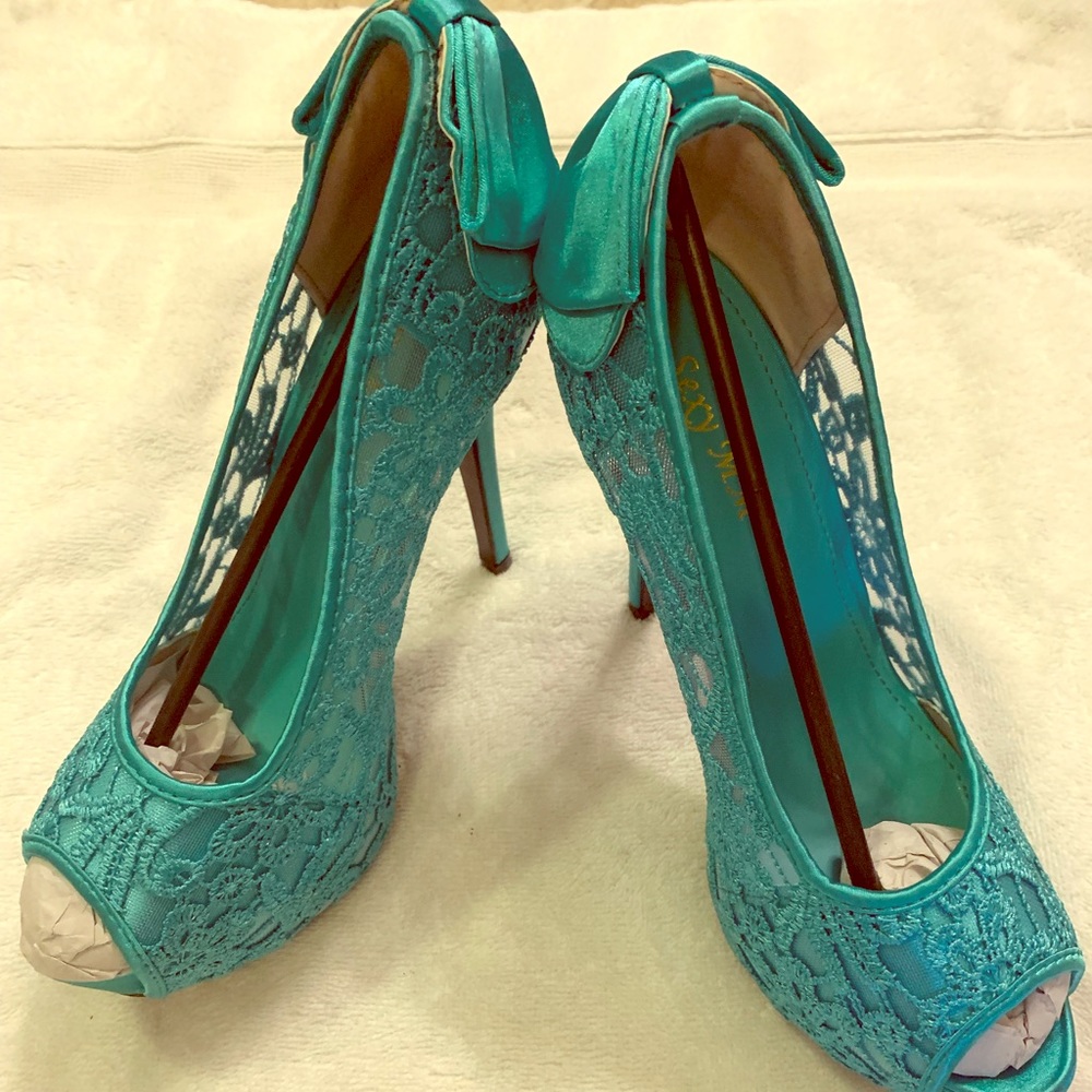 Teal High Heel Dress shoes